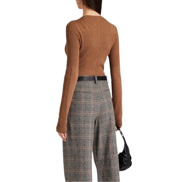 RAG & BONE audrina washable wool crew sweater slim fit camel brown size M - Picture 2 of 14